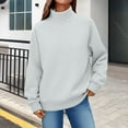 thumbnail image 2 of MESSUEN Mock Neck Sweatshirt Winter Sweatshirts for Women Long Sweaters for Women Sweatshirt Women's Sweatshirt Fall Womens Tops Shirts Women Gray S, 2 of 5