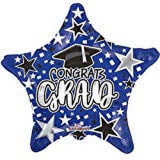 ConverUSA Graduation Balloons 18" Blue Star Shape Helium Foil Balloons (5 Pack)