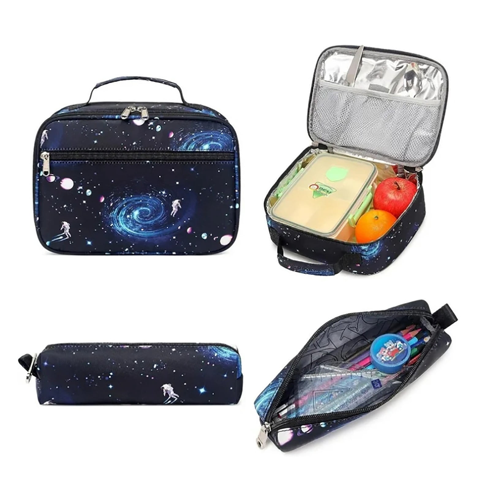 ZUOIK School Office Supplies Backpack School Backpack For Backpack With Lunch Box Lightweight Galaxy ElementaryPrimary BookBags School Bag Teen Backpack Set