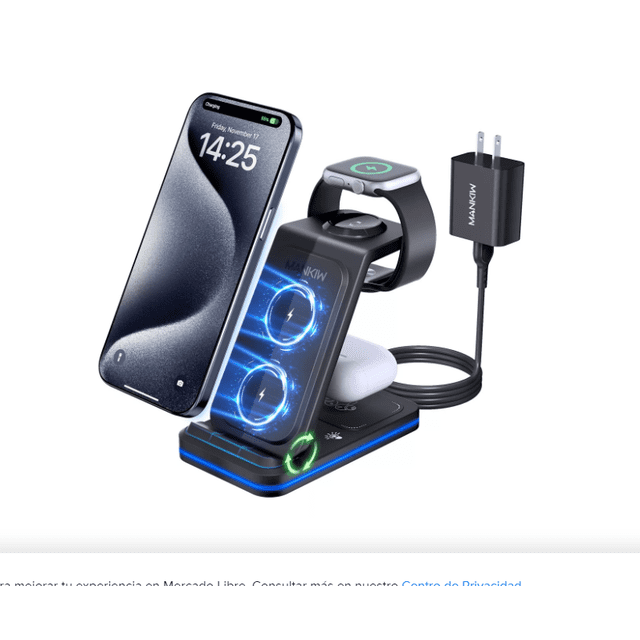 3 En 1 Cargador Inalámbrico Para iPhone/apple Whatch/AirPods