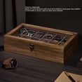 thumbnail image 4 of Caja de Reloj ANGGREK Madera Con Tapa De Cristal 6 Ranuras Suave Desmontable Gran Capacidad, 4 of 7