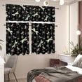 thumbnail image 3 of Dragonfly Print Kitchen Window Curtains Valance and Tier Set, 3 Piece Set Rod Pocket Short Curtains, Autumn Window Treatment for Bedroom European Curtains with Rod Pocket, 3 of 5