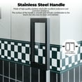 thumbnail image 4 of 56-60" W × 76" H Shower Door, Frameless Sliding Shower Door,Waterproof Glass Shower Door with Stainless Steel Handle and Seal Strip, 5/16" (8mm) Easy-Clean Tempered Glass, Matte Black, 4 of 8