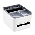thumbnail image 5 of Car Armrest Storage Box Cup Holder ,Garbage Cans ,Phone Holder ,Tissue Storage, Organizer for Card Key Paper Towels Small Items gray white, 5 of 8