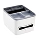 thumbnail image 5 of Caja de almacenamiento universal para reposabrazos de coche, organizador de pañuelos y portavasos para agua gris blanco, 5 of 9