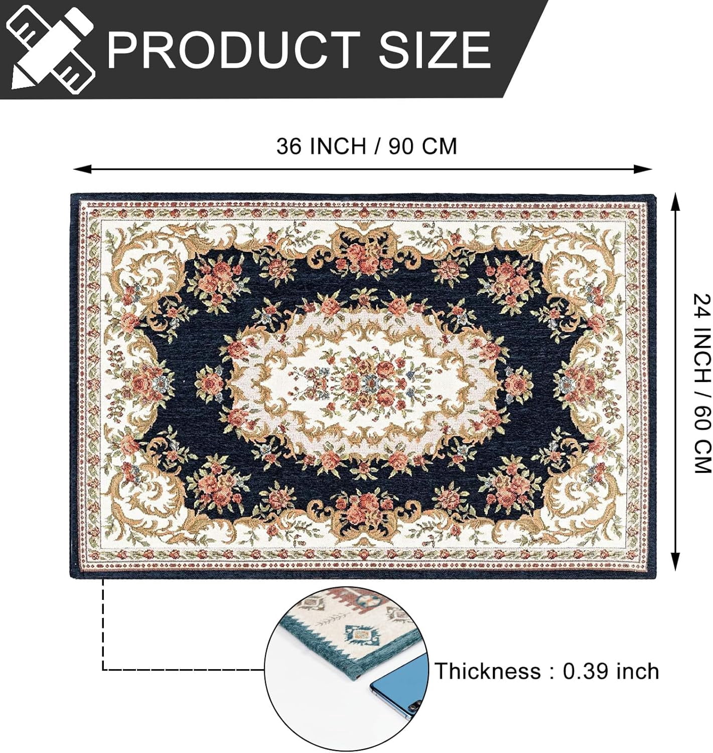 36 x 24 Inch GrayGreen Indoor Door Mat for Home Entrance, Front Door Mat Indoor Inside Outdoor Outside Entryway Rugs Indoor Welcome Mat Anti-Slip Rubber Back Low Profile