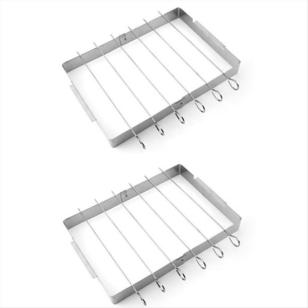 Parrilla de Barbacoa Plegable, Parrilla de Acero Inoxidable, Herramientas de Barbacoa Portátiles para Exteriores, Pinchos, Selecciones de Barbacoa