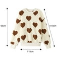 thumbnail image 2 of Pullover Graphique Cœur Sherpa pour Femmes Col Rond Manches Longues Sweat-Shirt en Polaire Duveteux, 2 of 5