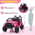 thumbnail image 2 of Zimtown 12V Kids Ride On Truck Car, Upgrade Edition, Electric Kids Toy with Remote Control, LED Lights and Realistic Horns, Hot Pink, 2 of 9