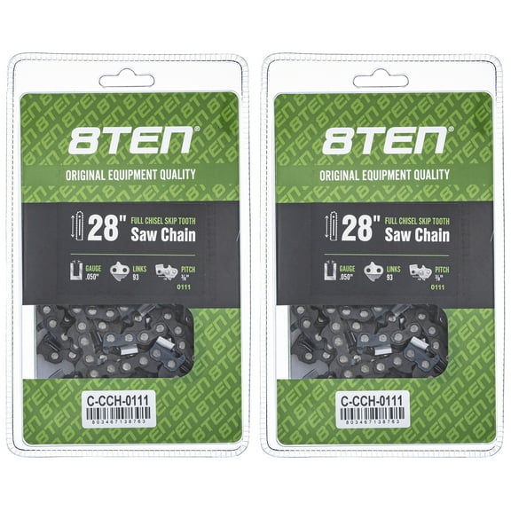 Full Chisel Skip Tooth Chainsaw Chain 28 inch .050 3/8 93DL for Echo 2 Pack 810-CCC2333H
