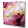 thumbnail image 2 of Designart "Essence of Pink and Gold Marble I" Abstract Wall Art - Modern Pink Abstract Marble Bedroom Canvas Wall Art, 2 of 6