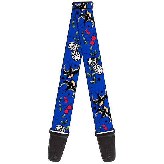 Buckle-Down Guitar Strap, Lucky Close Up Blue, 2 Inches Wide