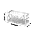 thumbnail image 3 of Cinvoph Space Saving Dish Drying Rack Kitchen Rack with Removable Hanging Rod for Countertop Dish Rack Organizer for Dishes Bowls Utensils Cookware 9"x4"x4" White, 3 of 6