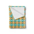thumbnail image 2 of Geometric Soft Flannel Fleece Blanket, Repetitive Intricated Mosaic Pattern in Aqua Colors and Tangerine Tones, Cozy Plush for Indoor and Outdoor Use, 50" x 60", Apricot Dark Seafoam, by Ambesonne, 2 of 5