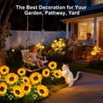 thumbnail image 6 of PUCACHI 2 Pack Solar Lights Outdoor Garden Decor - 3D Sunflower Design, IP65 Waterproof, Auto On/Off, Warm White LED, Easy Install for Yard, Patio, Pathway, 6 of 7