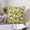 thumbnail image 6 of Haiem Sunflowers And Butterflies Print Velvet Soft Solid Decorative Square Throw Pillow Covers Set with Elegant Piping Christmas Cushion Case for Sofa Bedroom Car-16"x16", 6 of 8