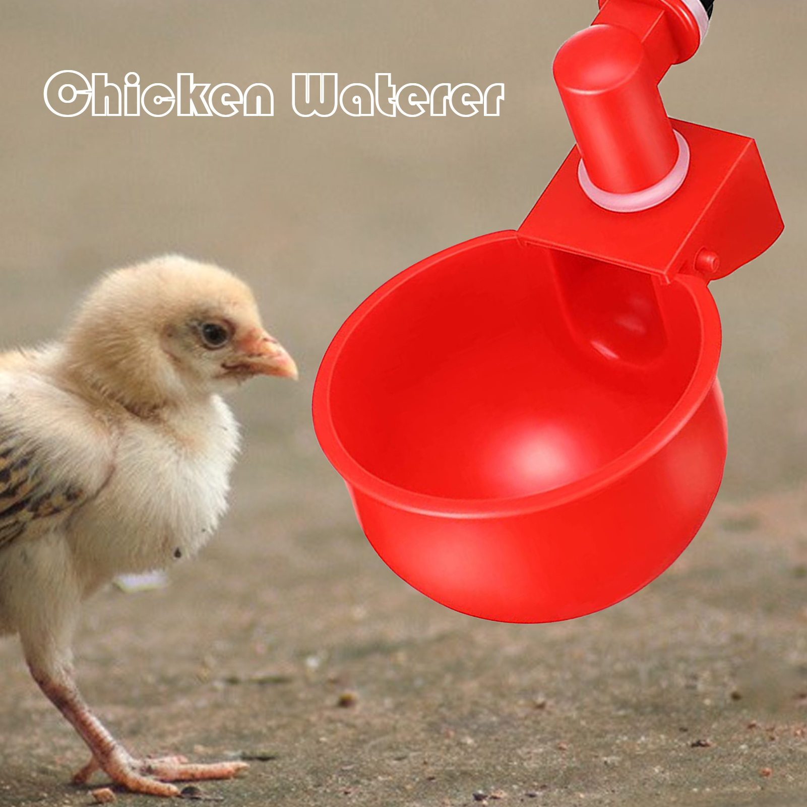 Walbest Chicken Duck Water Cups, Chicken Water Feeder, Thread Automatic Filling Waterer Poultry Drinking Bowl Chicken Feeder Cup, for Chicken Duck Turkey Rabbit