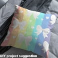 thumbnail image 2 of Homewish Rainbow Stripes Abstract Fabric by the Yard 2 Yards, White Ribbon Bow Sewing Fabric, Kawaii Princess Cartoon Fabric for Sewing, Microfiber Bedroom Decor, 2 of 6