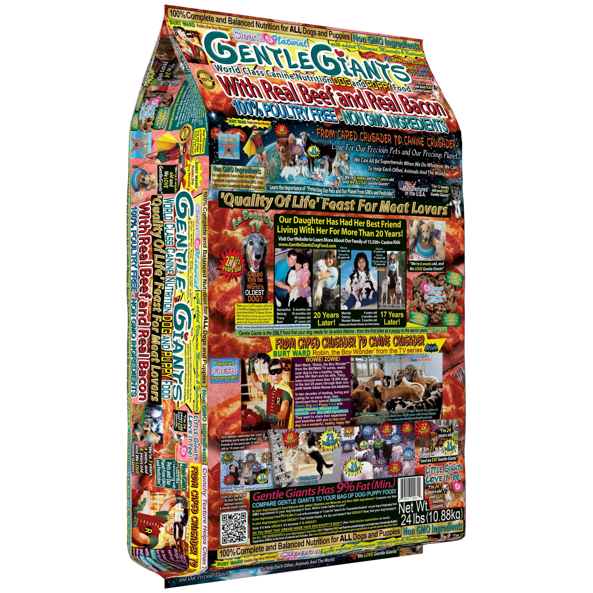 Gentle Giants Canine Nutrition Meat Lovers with Real Beef and Real Bacon Dry Dog Food, 24 lbs