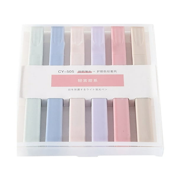 Xihbxyly Juego de Resaltadores de Colores Claros, Protección Ocular Suave, Escritura Fluida, Tapa Extraíble, Multiusos para Estudio y Arte, Imprescindible para Estudiantes, Juego de 6 Colores, Tamaño