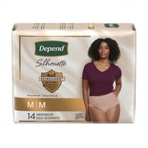 Depend Silhouette Max Abs Women's Skinguard Underwear, Pink, Female Medium 2 Packages of 14 Total Count 28