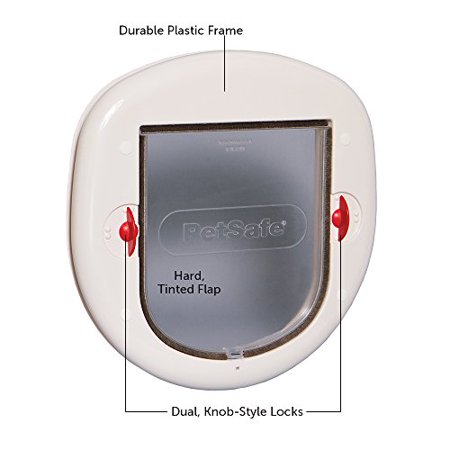 Petsafe Big Cat 4 Way Locking Cat Door Exterior Interior White