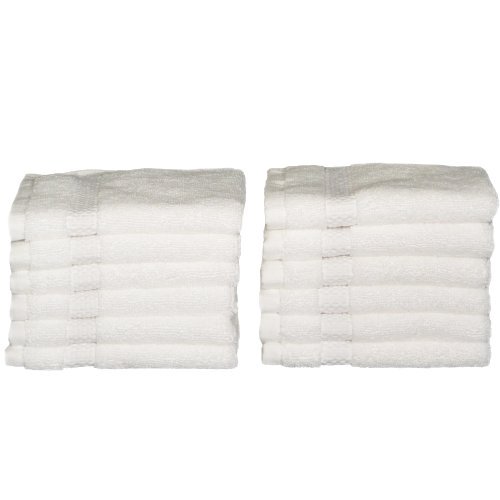 Baltic Linen Pyramid Excel Hotel Washcloths 13 x 13inch White 12 Pack