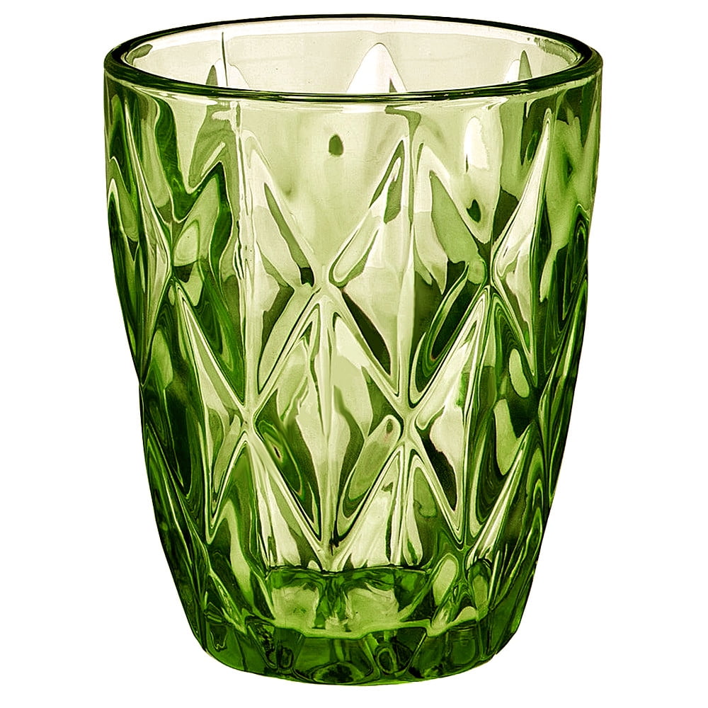 green glass drinking glasses