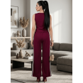 thumbnail image 3 of Conjunto 2 Piezas Elegante, Top Ajustado con Botones y Pantalón Palazzo con Rayas, Look Chic y Estilizado para Mujer, 3 of 5