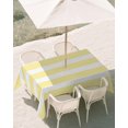 thumbnail image 2 of 60x102 Inch Outdoor Tablecloth with Umbrella Hole Zipper Rectangle Yellow Striped Rectangular Tablecloths Outside Waterproof Contemporary Simple Horizontal Lines Patio Table Cloth Cover for Picnic, 2 of 8