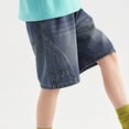 thumbnail image 5 of CAIXIA Boys Baggy Jeans Shorts Wide Leg Hop Loose Denim Shorts Knee Length Elastic Wasit Baggy Jort Classic Trendy School Bermuda Shorts Multipockets Vintage Streetwear, 5 of 7