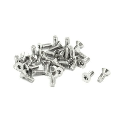 Torx Drive Screws - M2x5mm 304 Stainless Steel Flat Head Torx Drive Type Screw Silver Tone 30pcs