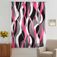thumbnail image 3 of Pink Stripe Sheer Curtains 96 Inches Long, Gradient Grey Moire Geometric Modern Abstract Light Filering Curtains, Privacy Drapes Simi Floor to Veiling Curtain for Living Room Bedroom Window Treatment, 3 of 9