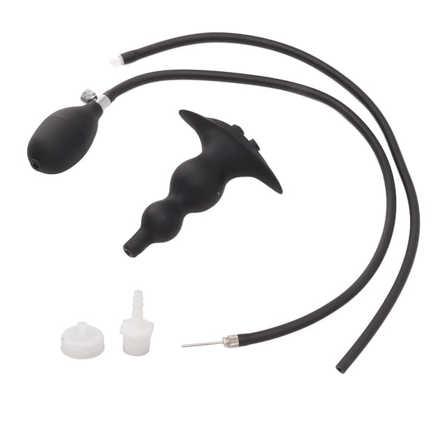 Ducha anal inflable de silicona para principiantes, solución de limpieza fácil y segura, kit de pera de enema suave y flexible de diseño unisex