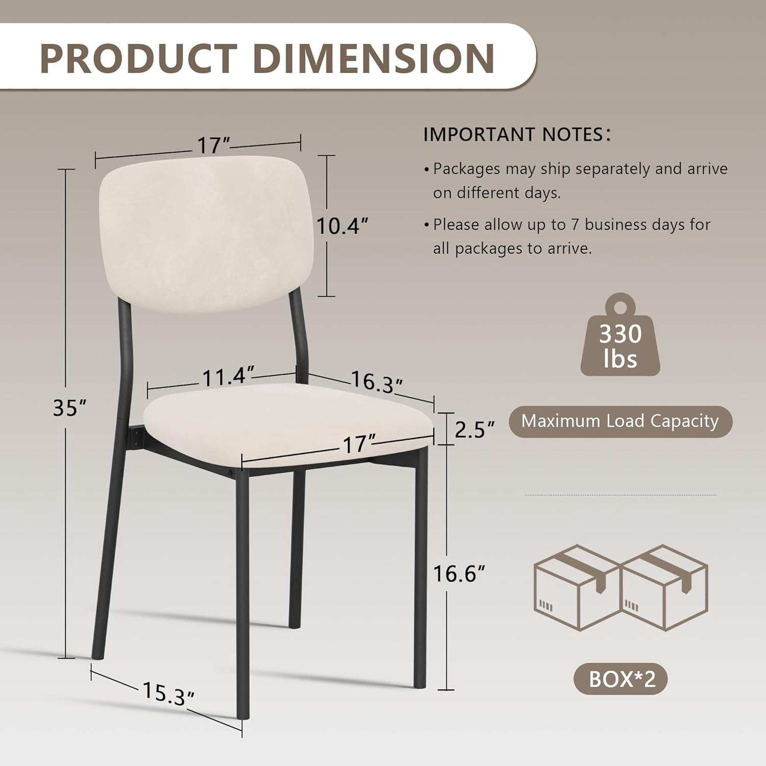 Upholstered Dining Chairs Set of 6, Stackable Modern Dining Room Chairs, Kitchen Chairs w/Soft Velvet Backrest & Sturdy Metal Legs ,Cream Beige