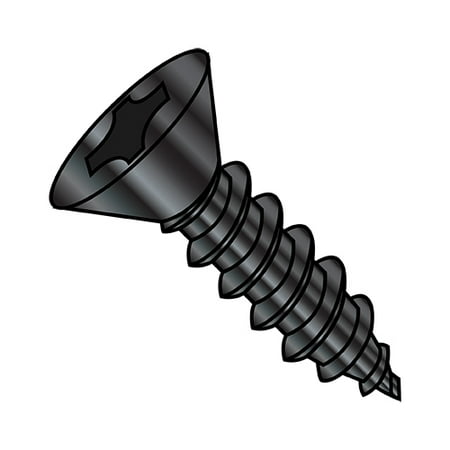 

6-20X1 1/4 Phillips Flat Self Tapping Screw Type A B Fully Threaded Black Zinc (Pack Qty 8 000) BC-0620ABPFBZ