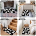 thumbnail image 6 of White Daisy Floral Door Mat Indoor Outdoor, Spring Summer Flowers Black Non Slip Welcome Mat with Rubber Backing, Absorbent Fabric Front Door Mats Entryway Rug for Home Patio Entrance 24"x36", 6 of 9
