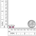 thumbnail image 6 of Gem Stone King 14K White Gold White Lab Grown Diamond & Red Ruby 3-Stone Engagement Ring | 1.20 Cttw | Round 5MM and 4MM | Three Stone Wedding Anniversary Promise Ring for Women (Size 5), 6 of 6