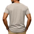 thumbnail image 4 of Slub Cotton V-Neck Tees for Men with Short Sleeves and Breathable Fabric Featuring Textured Knit for Summer Days Office Casuals Weekend Brunches Backyard Bbqs Beach Walks Light Gray M, 4 of 4