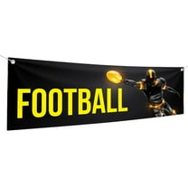 Football Large Banners and Signs for Outdoor by DreamController-Polyester Banner with 4 Holes for Easy Hang Indoor & Outdoor| 6x2 Feet UV & Water Resistant HD Banner| Made in USA