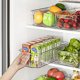 thumbnail image 2 of Juego de 1 contenedor organizador para refrigerador, organizadores apilables para congelador, cocina, encimeras, gabinetes, estante de almacenamiento de despensa de plástico transparente", 2 of 5