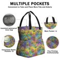 thumbnail image 3 of Pioneer Flower Floral Print Pattern Drawstring Lunch Bag Women - Drawstring Lunch Bag Insulated for Work Office - Stain-Resistant Large Lunchbags for Women with Multi-Pockets, 3 of 6