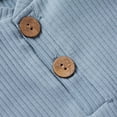 thumbnail image 6 of Ticikt Summer Baby Boy Girl Clothes Set Ribbed Outfits Unisex Solid Short Sleeve Tops Shorts 2PCS,Color:Blue,Size:3-6 Months, 6 of 9