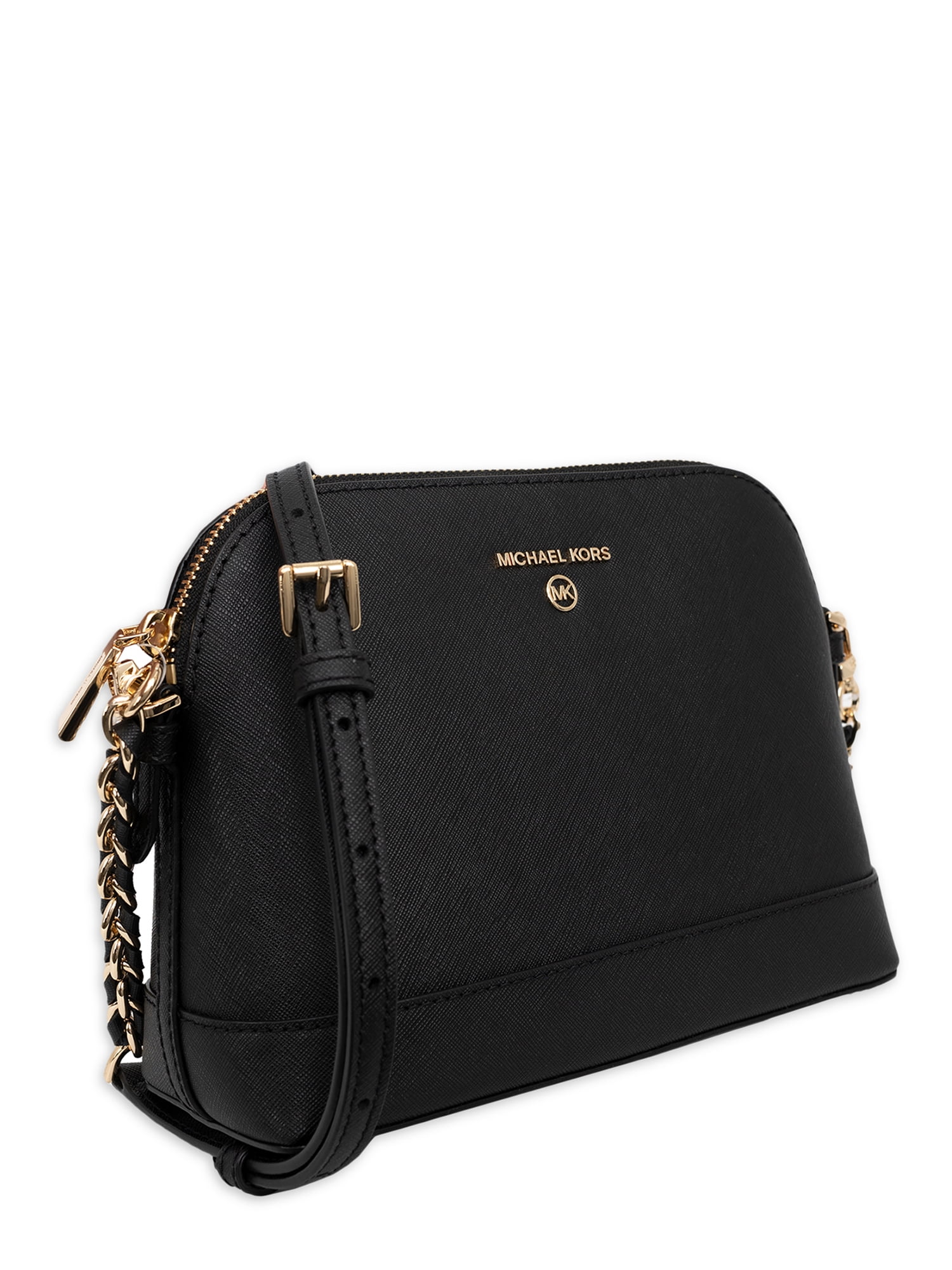 Michael Kors Large Saffiano Leather Dome Crossbody Bag in Black