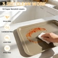 thumbnail image 4 of GPED Nonstick Carbon Steel Baking Sheet Set, 3-Piece Stackable Cookie Sheet Bakeware Set, 19/17/15 inch, Carbon Steel BPA Free Cooking and Baking Trays for Cakes and Cookies, Oven Safe (450°F), Gold, 4 of 7
