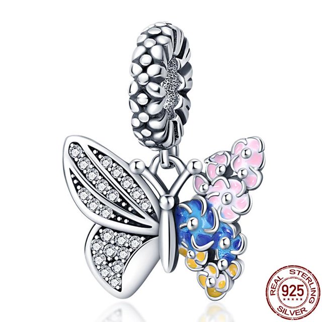 Cuenta de abalorio en forma de corazón de Plata de Ley 925 compatible con collar de pulsera Pandora Original, colgante de camaleón para mujer, joyería fina DIY Dengxun unisex