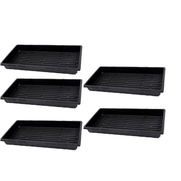 Extra Thick 1020 Trays, Sturdy No-Hole Propagation Flats for Indoor Gardening, Microgreens, and Transplanting - 5 Pack, Durable and Reusable