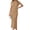 Khaki, variant on Cap Sleeve Solid Color Women Ribbed Knit Dress Casual Maxi Sweater Dresses
