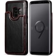 thumbnail image 2 of Compatible with Samsung Galaxy S9 Wallet Case with Card Holder, PU Leather Kickstand Card Slots Case,Double Magnetic Clasp Durable Shockproof Cover,Black, 2 of 7