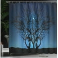 thumbnail image 4 of Ambesonne Navy Blue Shower Curtain, Night Moon Cosmos, 69"Wx84"L, Navy Black, 4 of 5